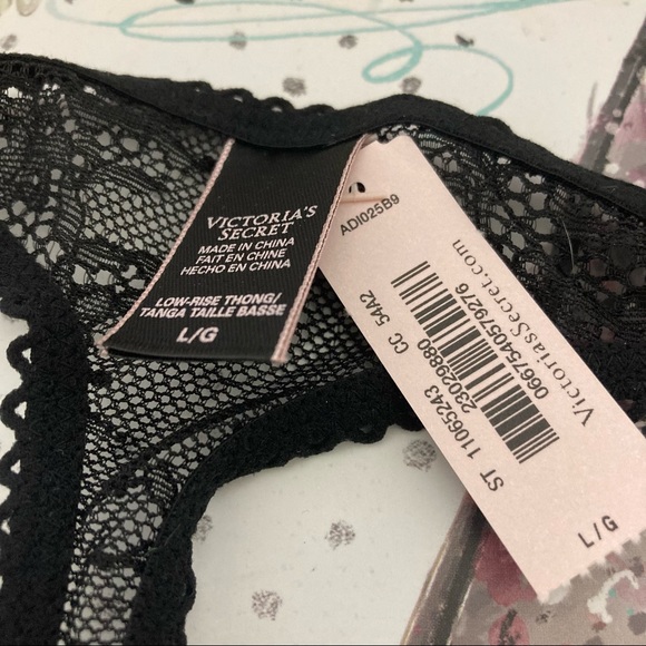 Victoria’s Secret Sexy Thong Black Mesh Large - Picture 5 of 8